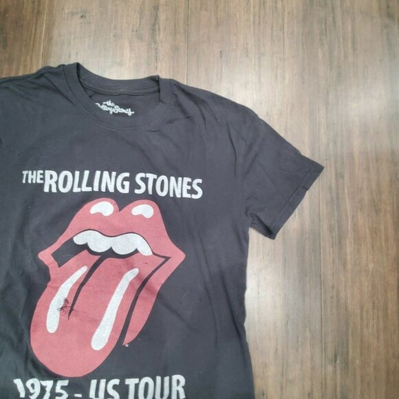 The Rolling Stones 1975 US Tour Retro T-shirt Adult Small Black Reproduction 20 - Picture 3 of 6